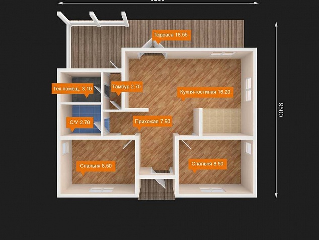 Проект одноэтажного дома из СИП панелей «Примавера»